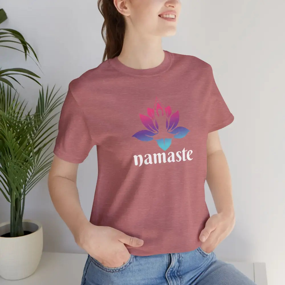 Namaste Lotus Tee, Yoga-Inspired Short Sleeve Shirt - T-Shirt