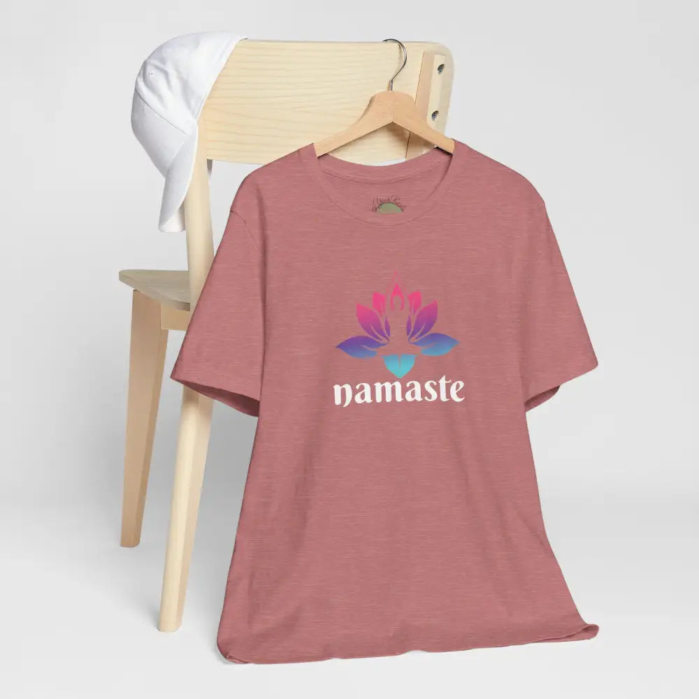 Namaste Lotus Tee, Yoga-Inspired Short Sleeve Shirt - T-Shirt
