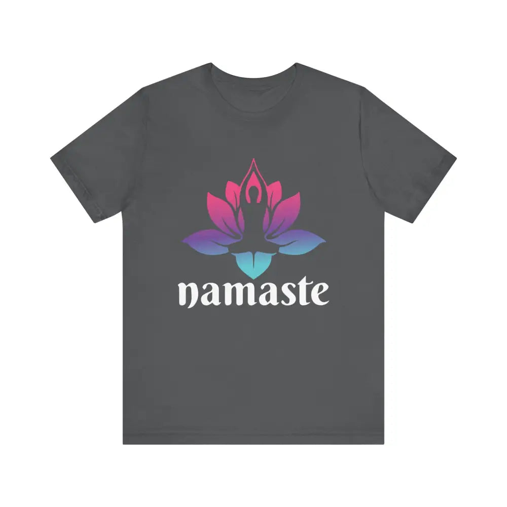 Namaste Lotus Unisex Jersey Short Sleeve Tee - Asphalt / S - T-Shirt