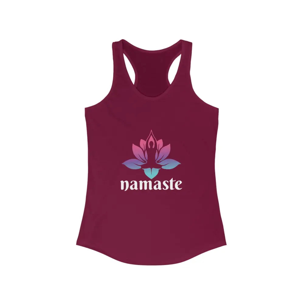 Namaste Lotus Women’s Ideal Racerback Tank - Solid Cardinal Red / XS - Tank Top