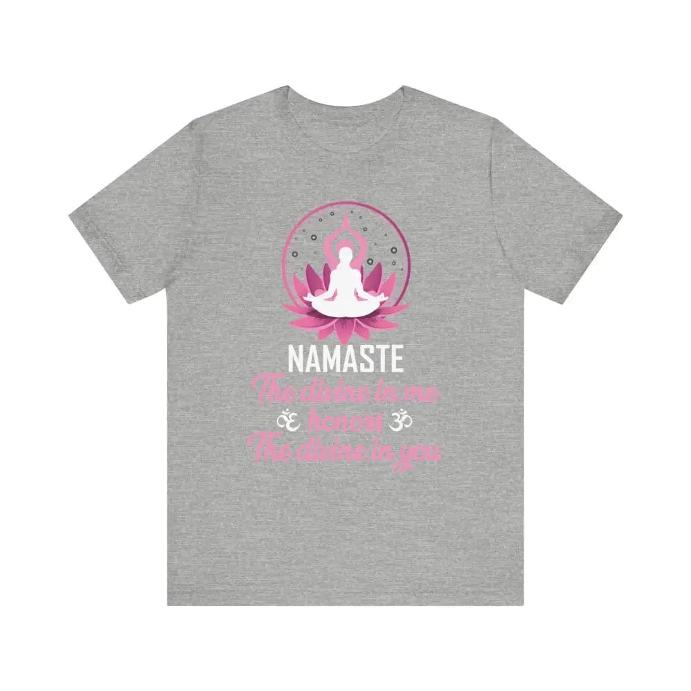 Namaste Unisex Jersey Short Sleeve Yoga Meditation Tee - Athletic Heather / S - T-Shirt