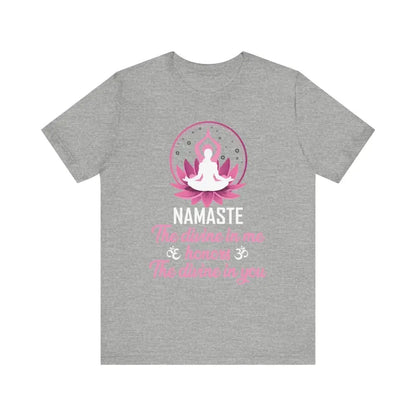 Namaste Unisex Jersey Short Sleeve Yoga Meditation Tee - Athletic Heather / S - T-Shirt