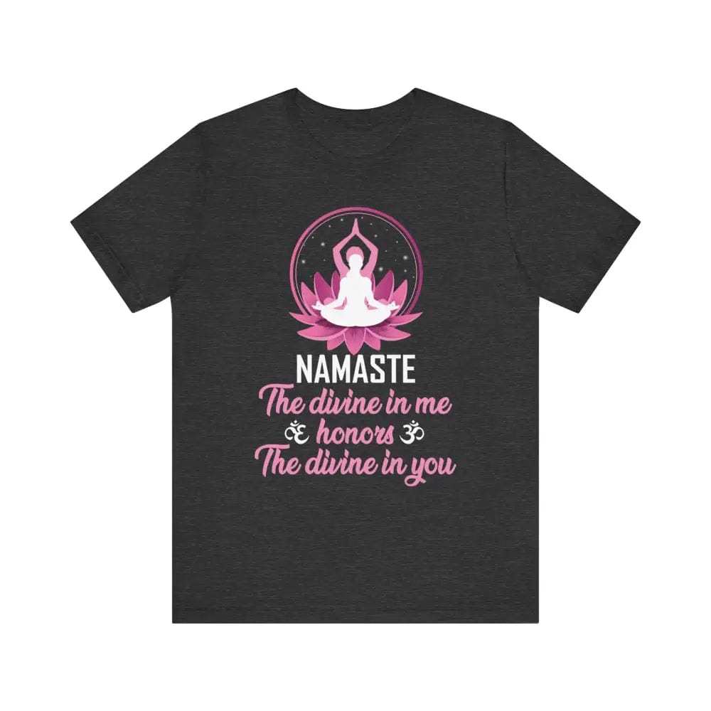 Namaste Unisex Jersey Short Sleeve Yoga Meditation Tee - Dark Grey Heather / S - T-Shirt