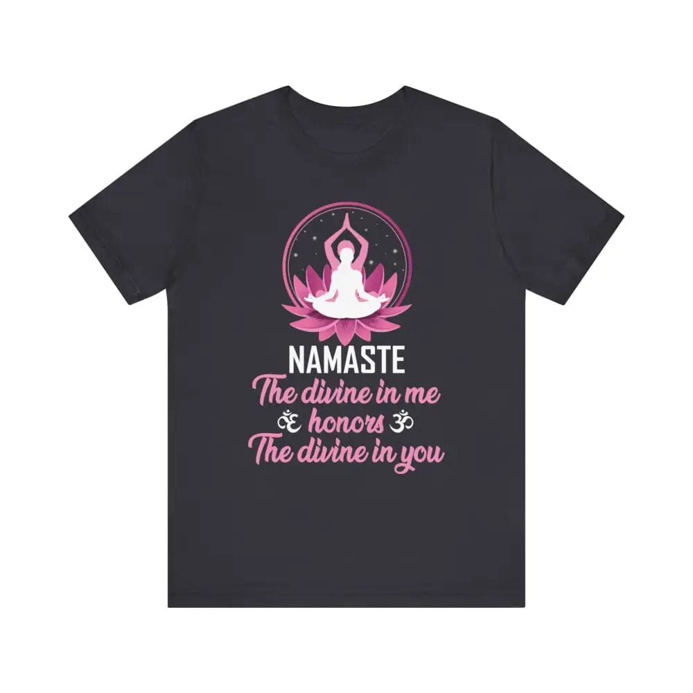 Namaste Unisex Jersey Short Sleeve Yoga Meditation Tee - Dark Grey / S - T-Shirt