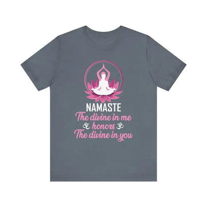 Namaste Unisex Jersey Short Sleeve Yoga Meditation Tee - Steel Blue / S - T-Shirt