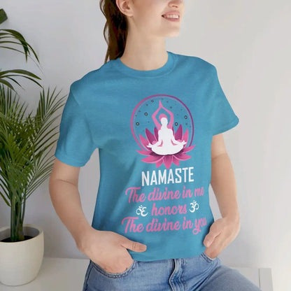 Namaste Unisex Jersey Short Sleeve Yoga Meditation Tee - T-Shirt