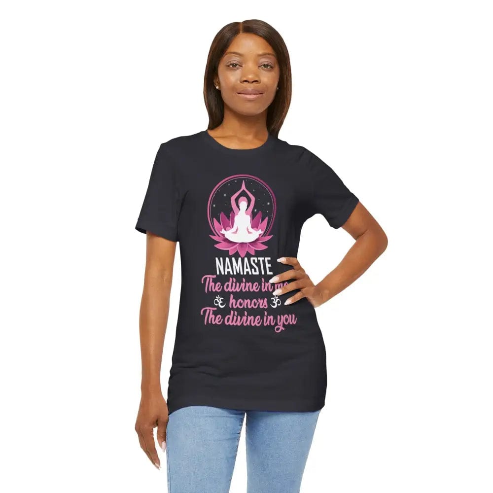 Namaste Unisex Jersey Short Sleeve Yoga Meditation Tee - T-Shirt