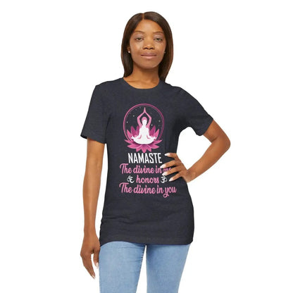 Namaste Unisex Jersey Short Sleeve Yoga Meditation Tee - T-Shirt