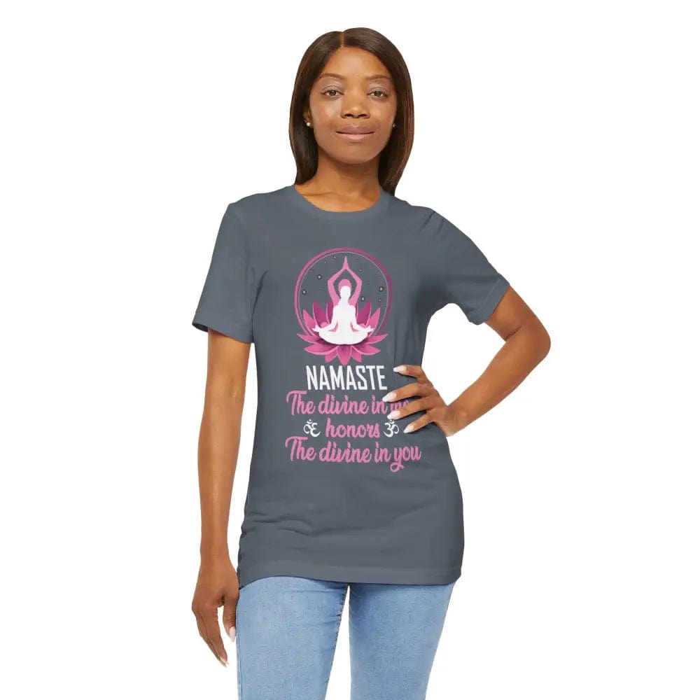 Namaste Unisex Jersey Short Sleeve Yoga Meditation Tee - T-Shirt