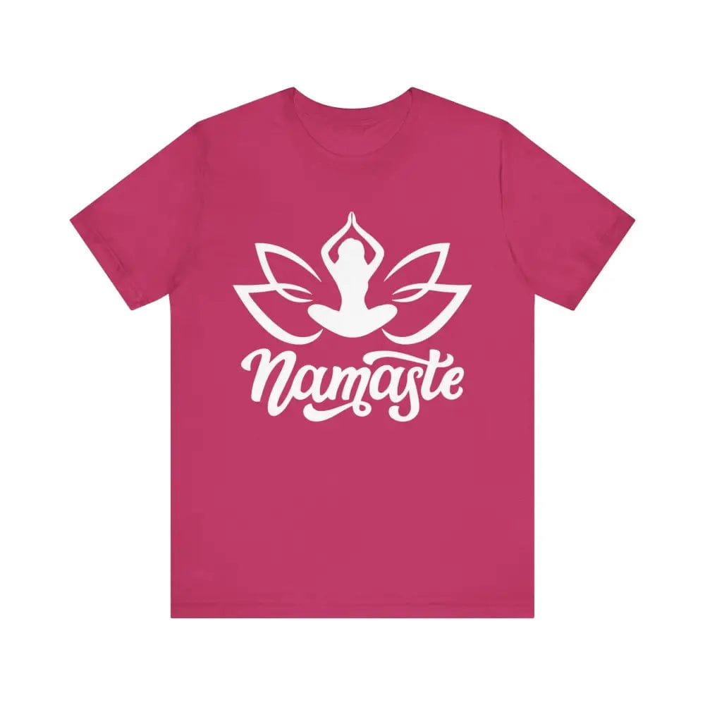 Namaste Unisex Jersey Short Sleeve Yoga Tee - Berry / S - T-Shirt