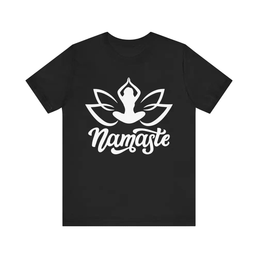 Namaste Unisex Jersey Short Sleeve Yoga Tee - Black / S - T-Shirt