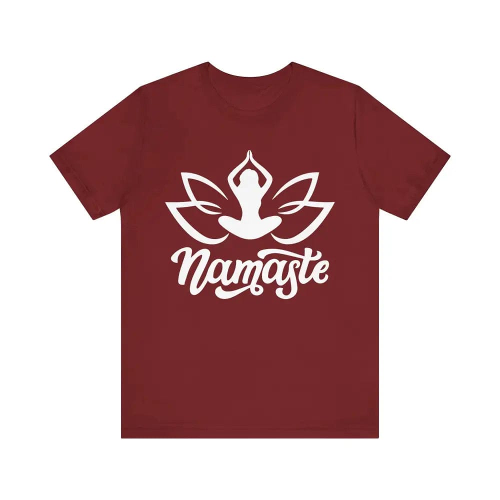 Namaste Unisex Jersey Short Sleeve Yoga Tee - Cardinal / S - T-Shirt