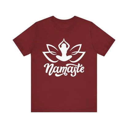 Namaste Unisex Jersey Short Sleeve Yoga Tee - Cardinal / S - T-Shirt