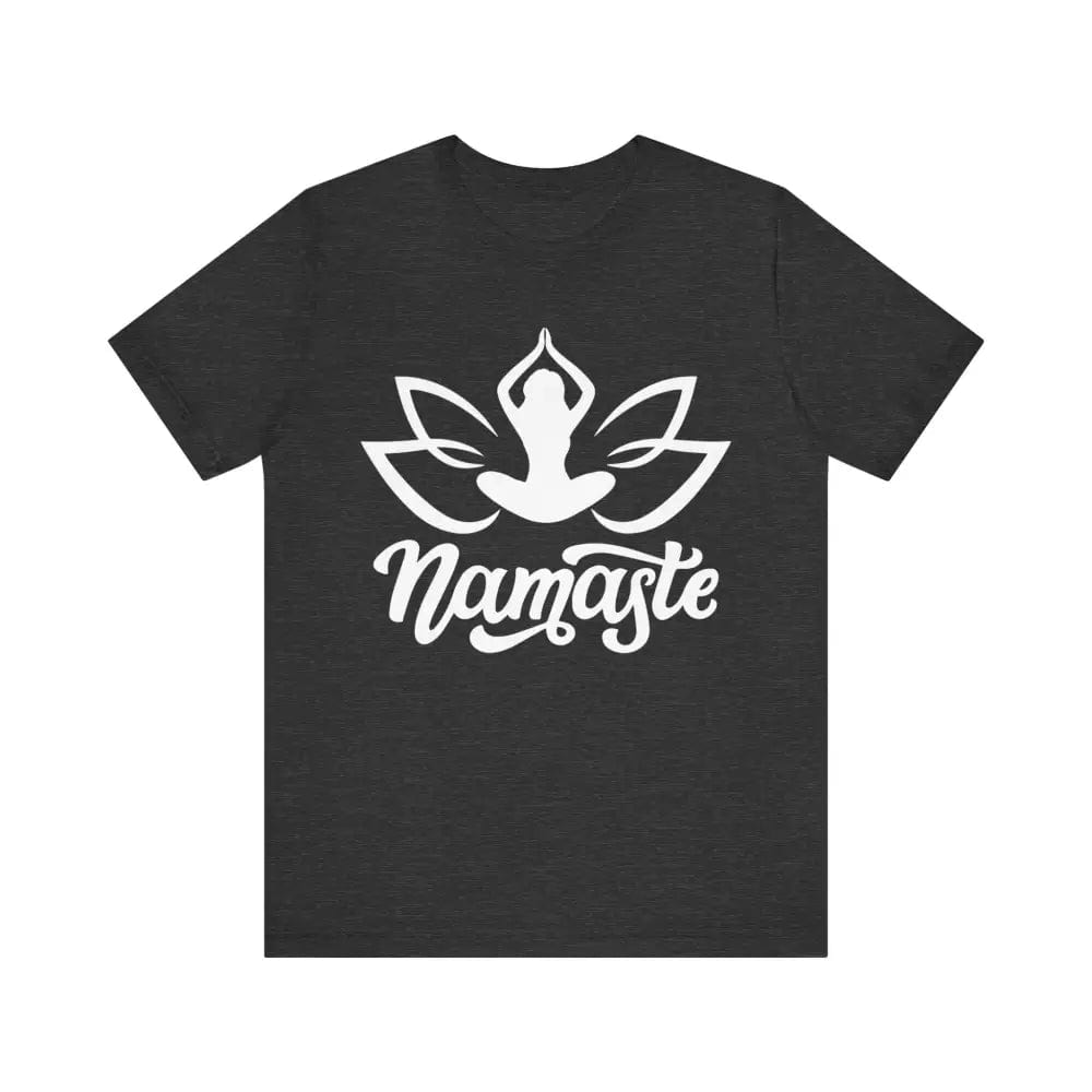 Namaste Unisex Jersey Short Sleeve Yoga Tee - Dark Grey Heather / S - T-Shirt