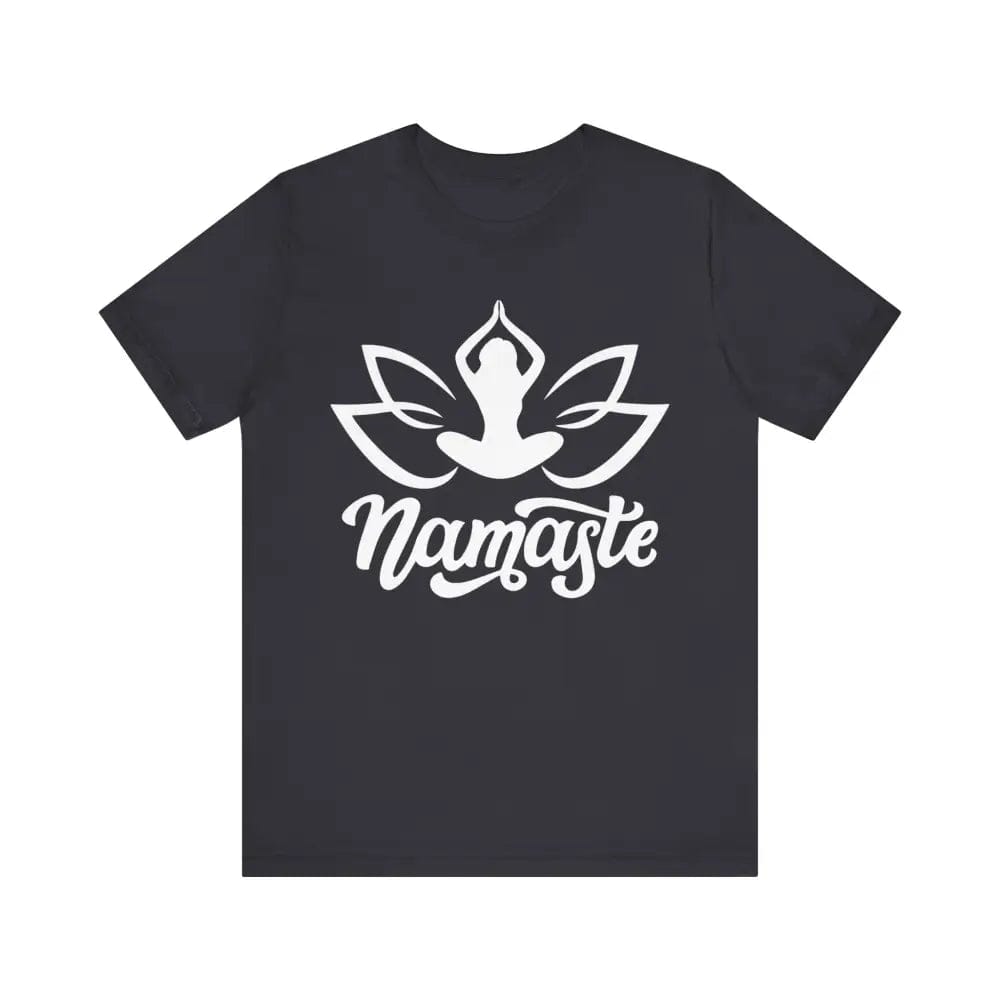 Namaste Unisex Jersey Short Sleeve Yoga Tee - Dark Grey / S - T-Shirt