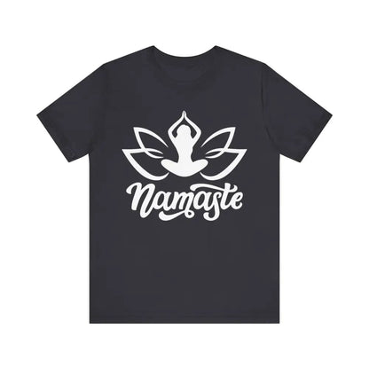 Namaste Unisex Jersey Short Sleeve Yoga Tee - Dark Grey / S - T-Shirt