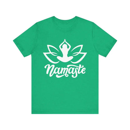 Namaste Unisex Jersey Short Sleeve Yoga Tee - Heather Kelly / S - T-Shirt