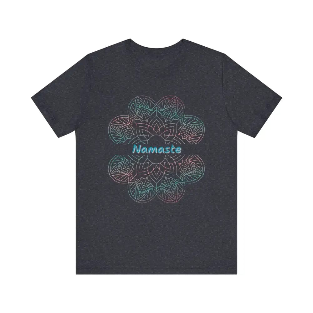 Namaste Unisex Jersey Short Sleeve Yoga Tee - Heather Navy / S - T-Shirt