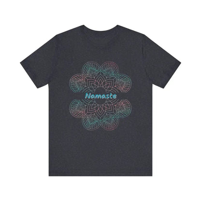 Namaste Unisex Jersey Short Sleeve Yoga Tee - Heather Navy / S - T-Shirt