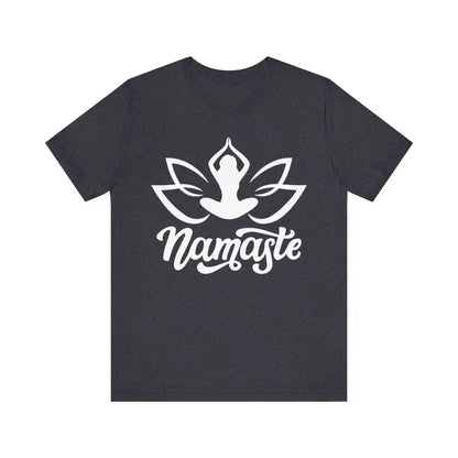 Namaste Unisex Jersey Short Sleeve Yoga Tee - Heather Navy / S - T-Shirt