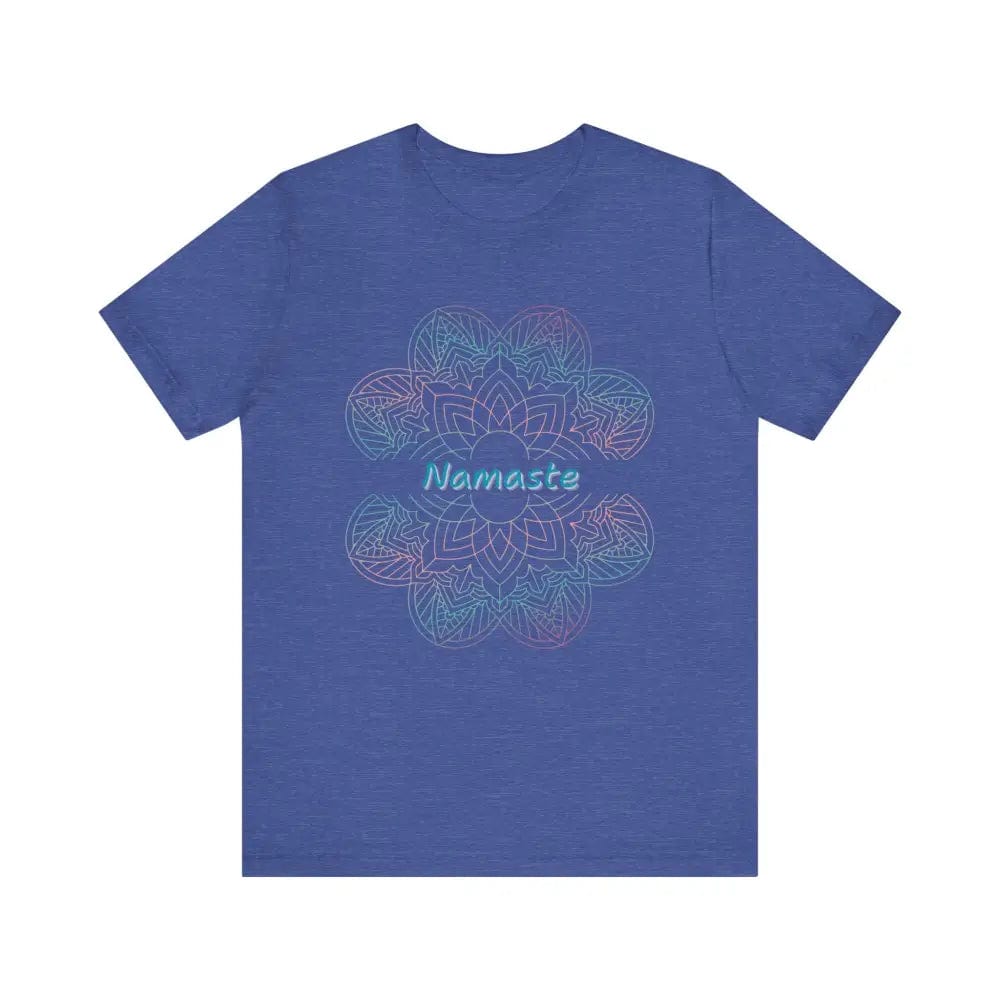 Namaste Unisex Jersey Short Sleeve Yoga Tee - Heather True Royal / S - T-Shirt