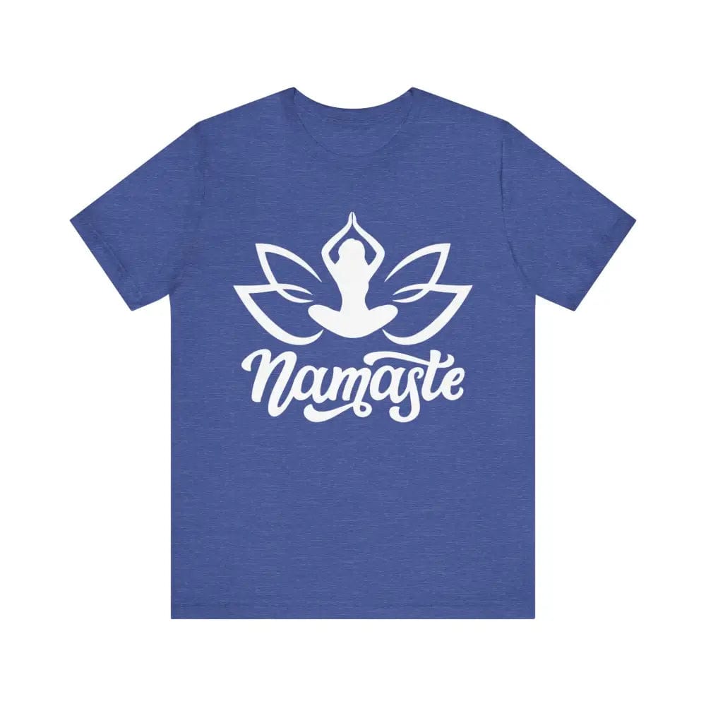 Namaste Unisex Jersey Short Sleeve Yoga Tee - Heather True Royal / S - T-Shirt