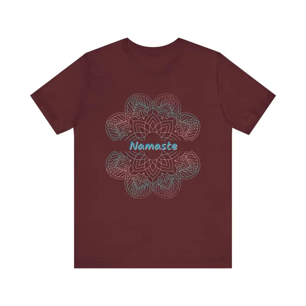 Namaste Unisex Jersey Short Sleeve Yoga Tee - Maroon / S - T-Shirt