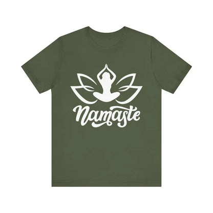 Namaste Unisex Jersey Short Sleeve Yoga Tee - Military Green / S - T-Shirt