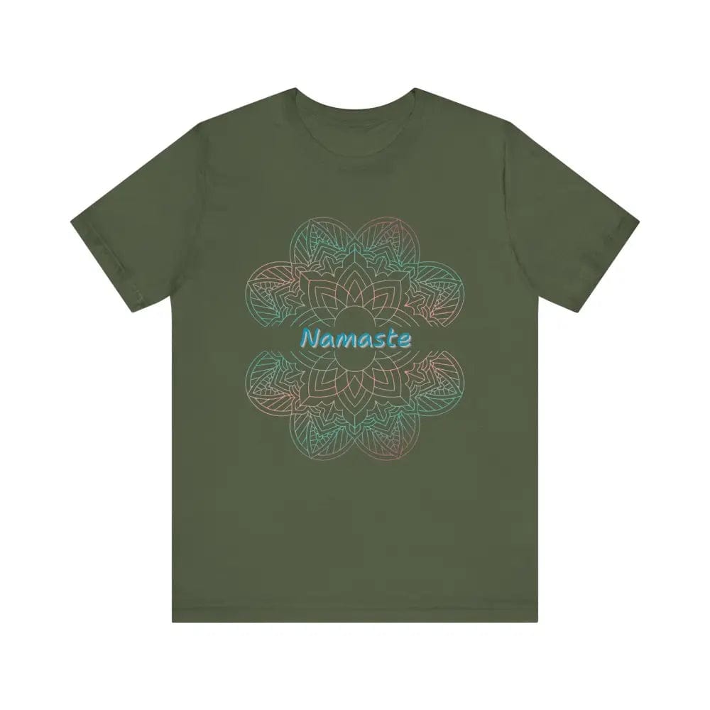 Namaste Unisex Jersey Short Sleeve Yoga Tee - Military Green / S - T-Shirt