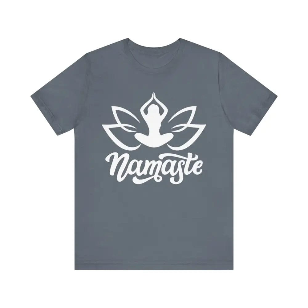 Namaste Unisex Jersey Short Sleeve Yoga Tee - Steel Blue / S - T-Shirt