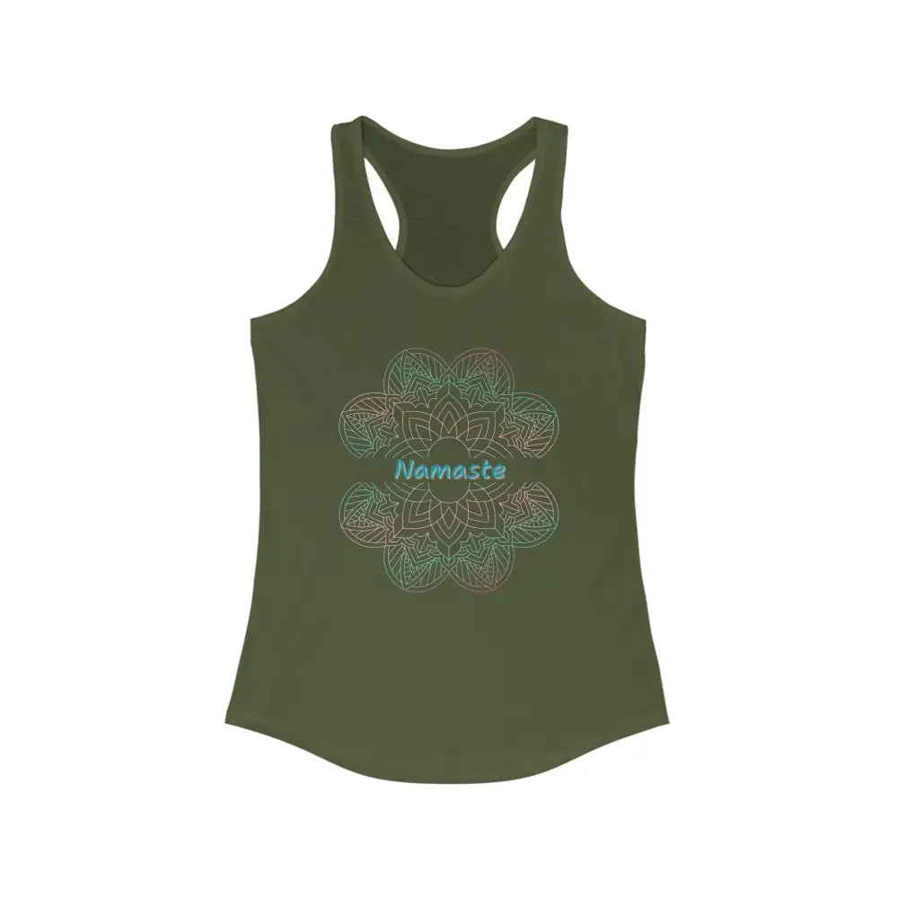 Namaste Women’s Ideal Racerback Tank - Solid Military Green / XS - Tank Top