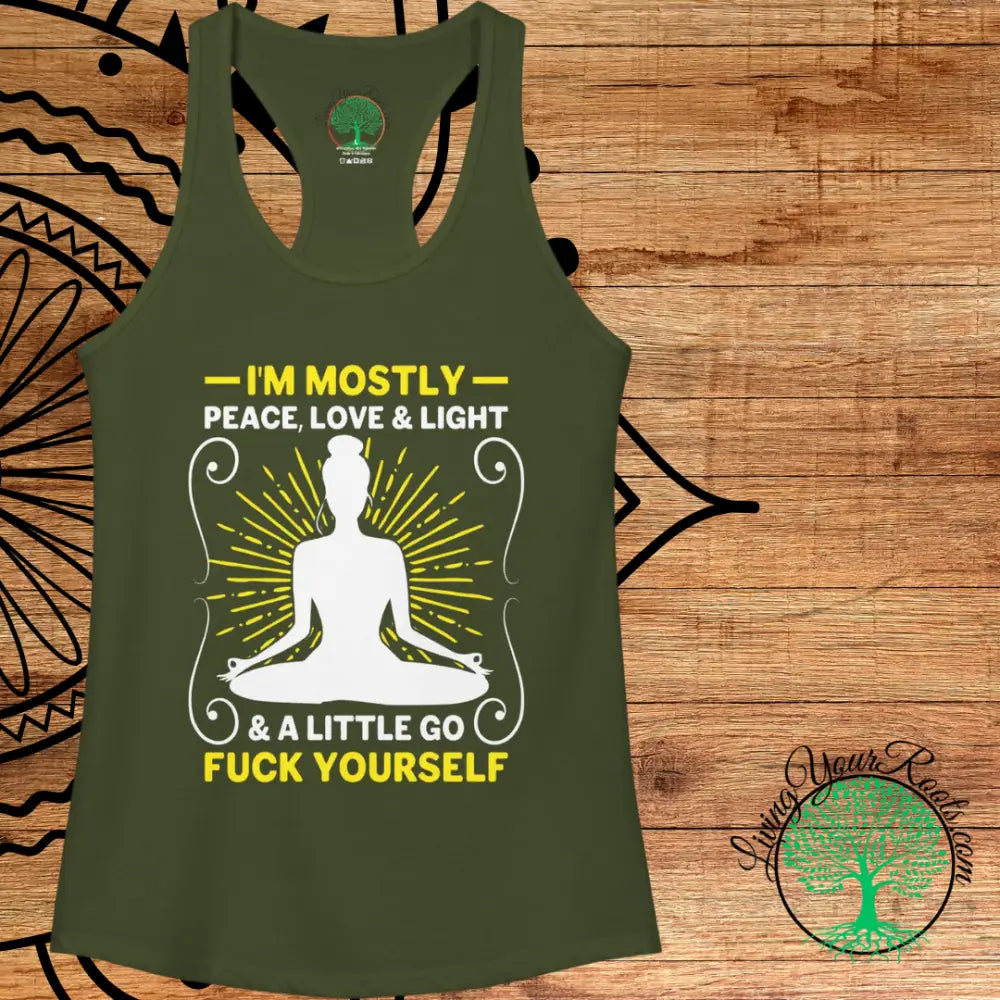 Peace Love & Light Women’s Racerback Tank - Tank Top
