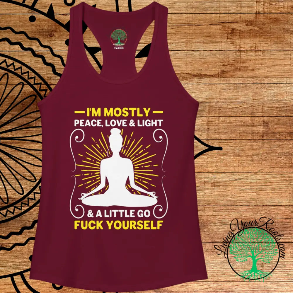 Peace Love & Light Women’s Racerback Tank - Tank Top