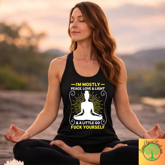 Peace Love & Light Women’s Racerback Tank - XS / Solid Black - Tank Top