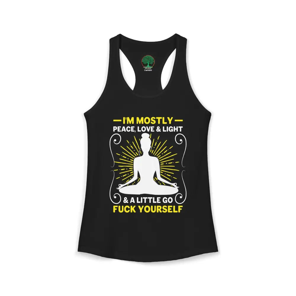 Peace Love & Light Women’s Racerback Tank - XS / Solid Black - Tank Top