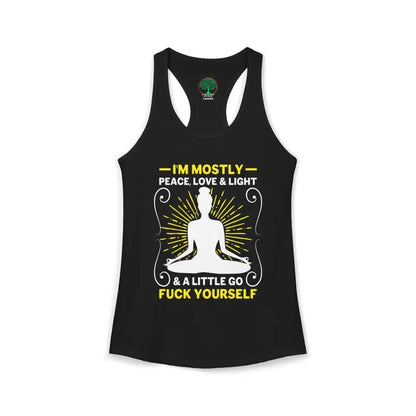 Peace Love & Light Women’s Racerback Tank - XS / Solid Black - Tank Top