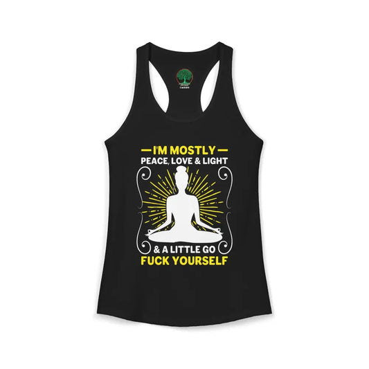 Peace Love & Light Women’s Racerback Tank - XS / Solid Black - Tank Top