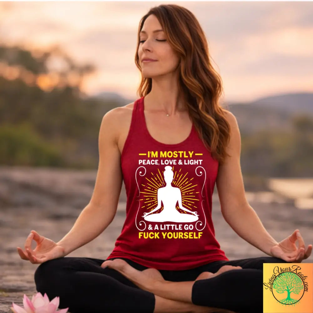 Peace Love & Light Women’s Racerback Tank - XS / Solid Cardinal Red - Tank Top