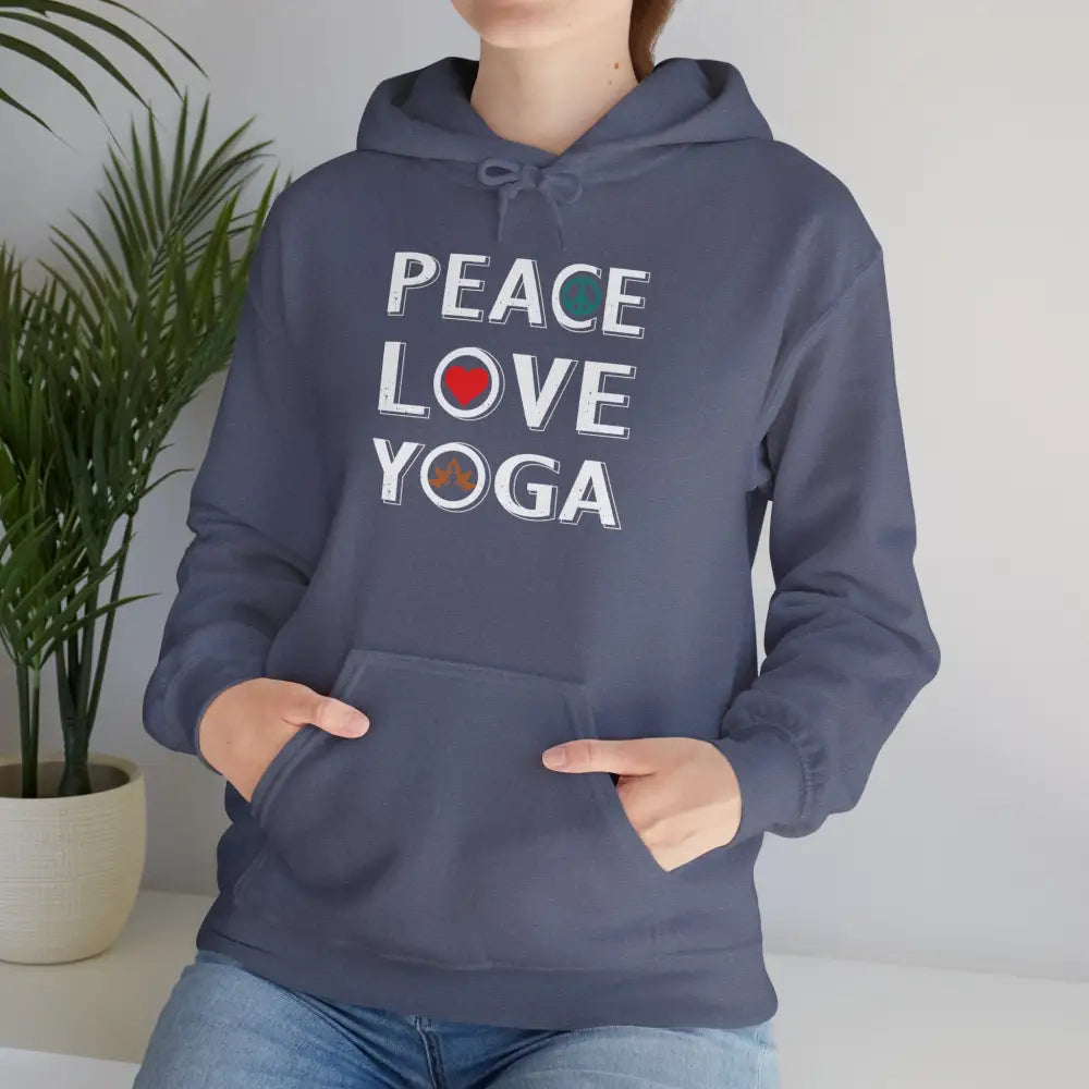 Peace Love Yoga Hoodie; Calm Vibes Yoga Sweatshirt - Hoodie