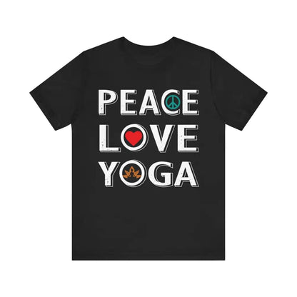 Peace Love Yoga Unisex Jersey Short Sleeve Yoga Tee - Black / S - T-Shirt