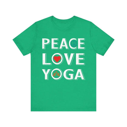 Peace Love Yoga Unisex Jersey Short Sleeve Yoga Tee - Heather Kelly / S - T-Shirt