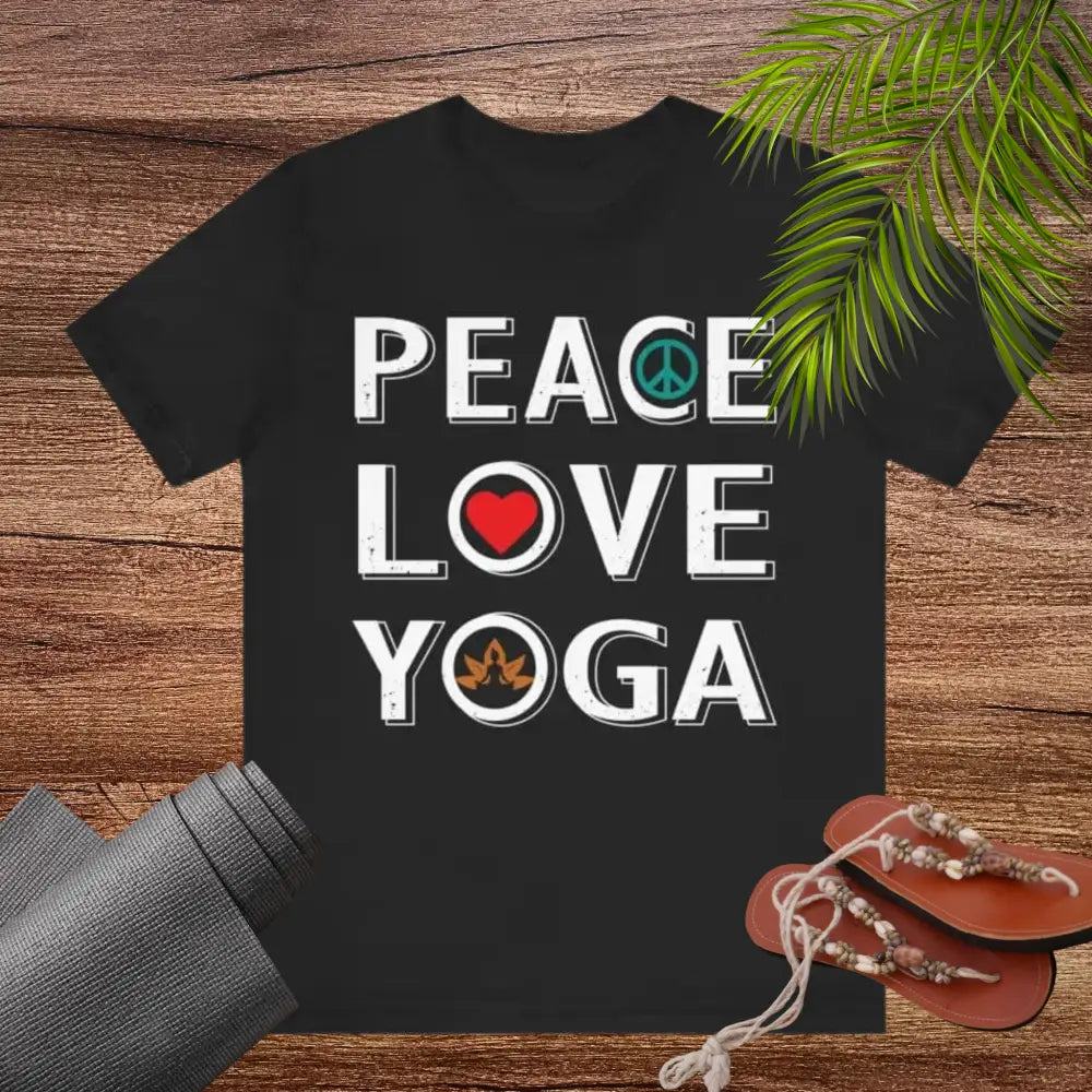 Peace Love Yoga Unisex Jersey Short Sleeve Yoga Tee - T-Shirt