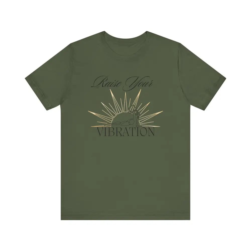 Raise your vibration Unisex Jersey Short Sleeve Yoga Tee - Military Green / S - T-Shirt