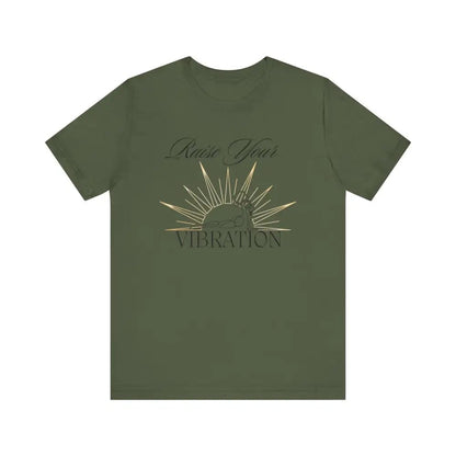 Raise your vibration Unisex Jersey Short Sleeve Yoga Tee - Military Green / S - T-Shirt