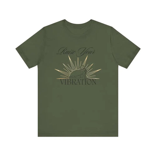 Raise your vibration Unisex Jersey Short Sleeve Yoga Tee - Military Green / S - T-Shirt