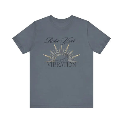 Raise your vibration Unisex Jersey Short Sleeve Yoga Tee - Steel Blue / S - T-Shirt