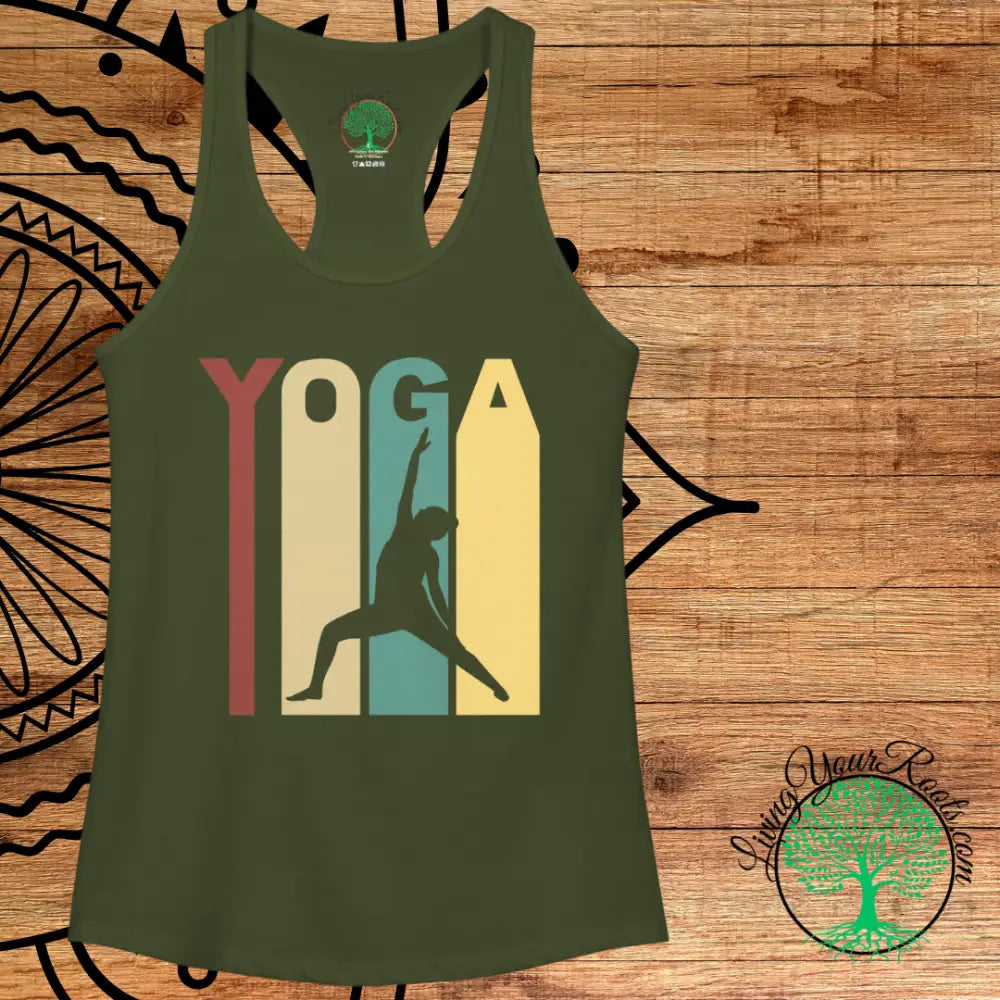 Retro Yoga Racerback Tank, Women’s Retro-Style Yoga Tank - Tank Top