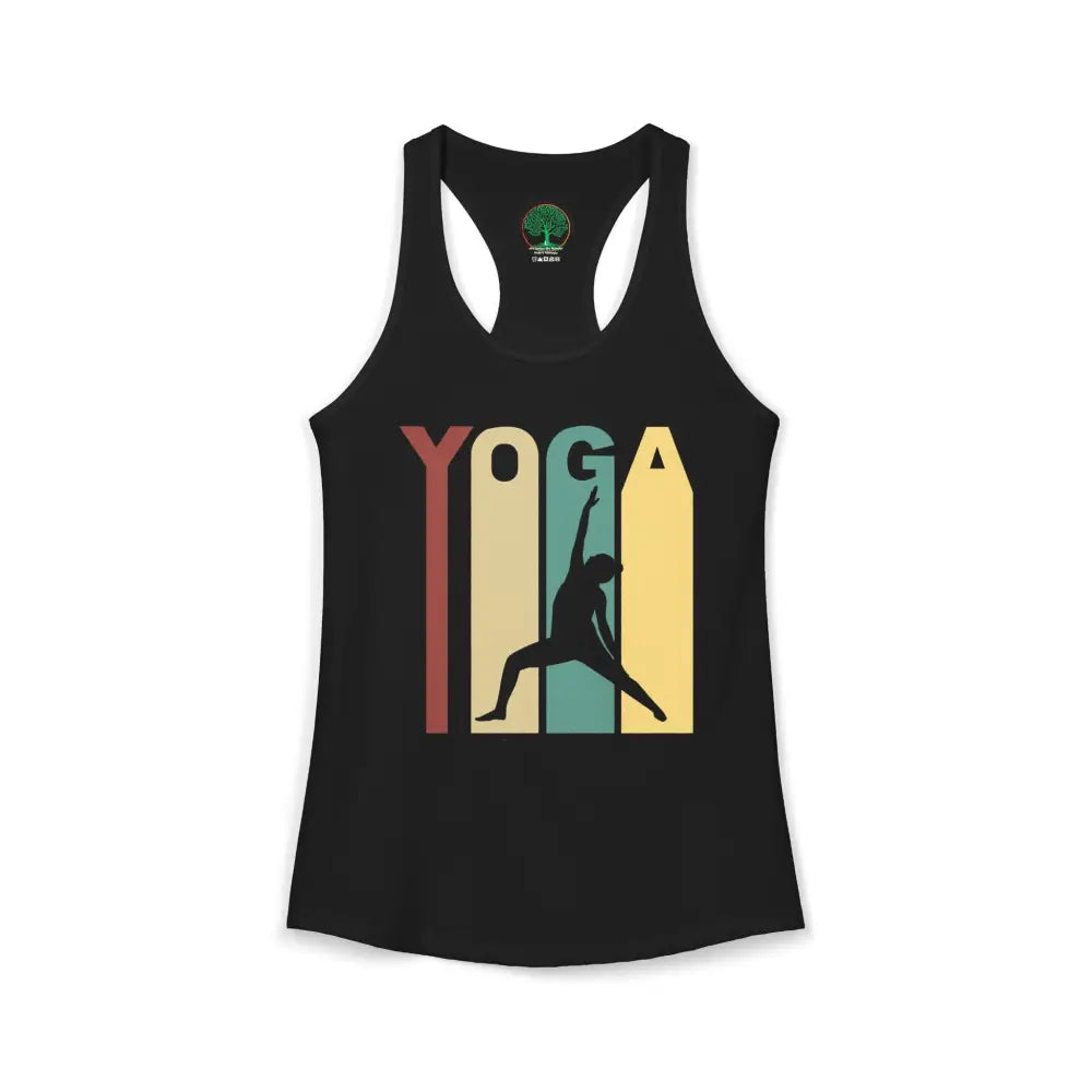 Retro Yoga Racerback Tank — Women’s Retro-Style Yoga Tank - XS / Solid Black - Tank Top