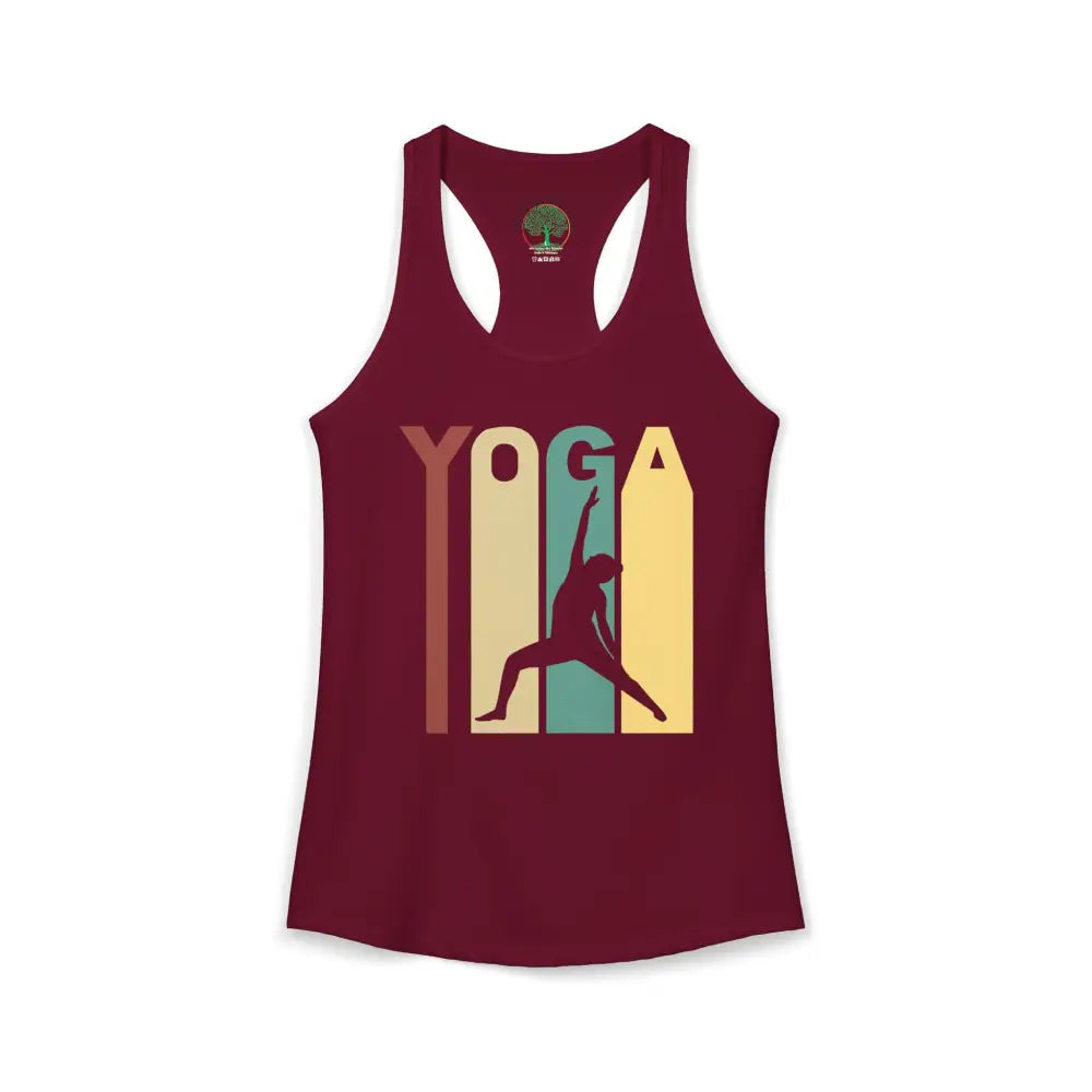 Retro Yoga Racerback Tank — Women’s Retro-Style Yoga Tank - XS / Solid Cardinal Red - Tank Top