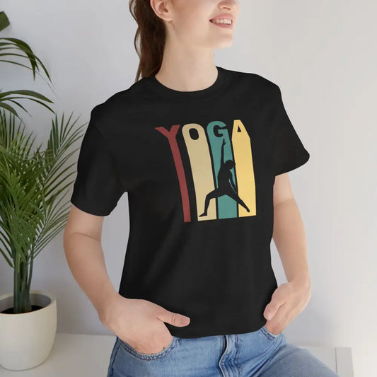 Retro Yoga Tee, Retro Yoga Graphic T-Shirt - Black Heather / S - T-Shirt